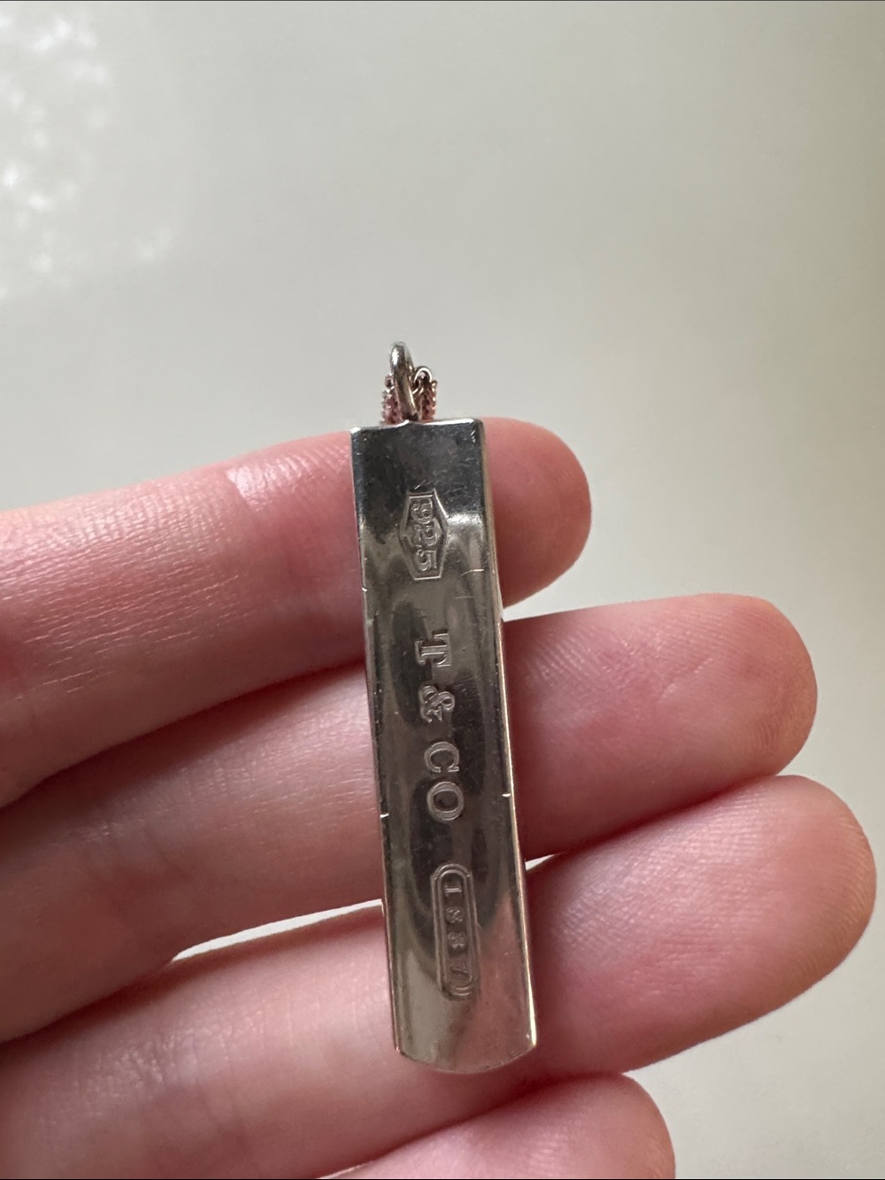 Tiffany & Co 1837 Sterling Silver Bar Pendant Necklace - Picture 3 of 6